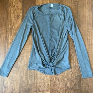 Tie front long sleeve shirt
